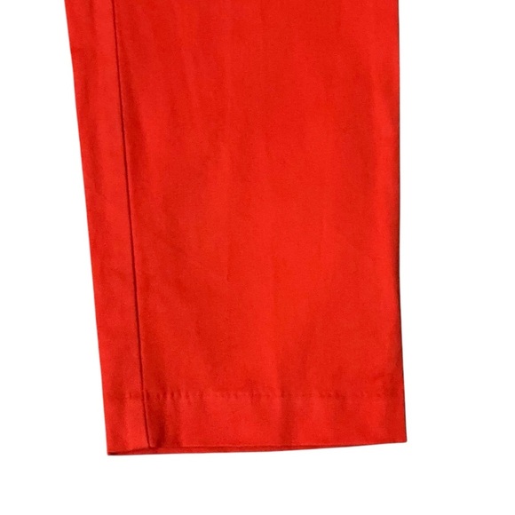 Lands’ End Red Orange Chino Pants Size 2 Straight Leg Ankle Cropped Cotton - Picture 3 of 9